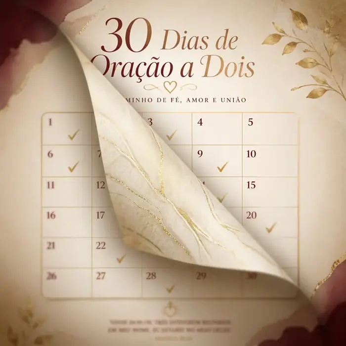 Prévia do calendário da jornada de 30 Dias de Oração a Dois